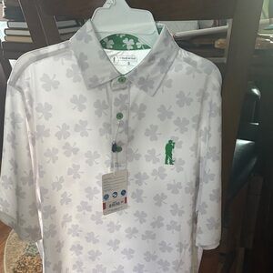 Men’s  Shamrock Golf Polo Shirt - White